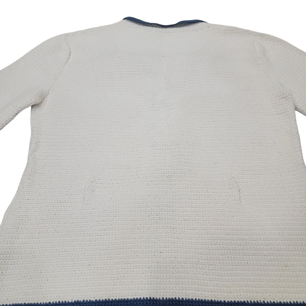 Red Valentino Woven Cardigan Blazer Cream Blue Knit Jacket Women’s XS - Picture 10 of 17